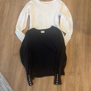 Nation puff sleeve w gold snaps size M cotton